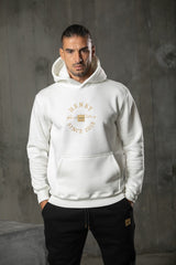 Henry clothing - 3-526 - round logo hoodie - white