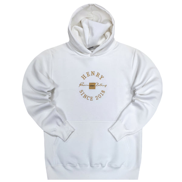 Henry clothing - 3-526 - round logo hoodie - white