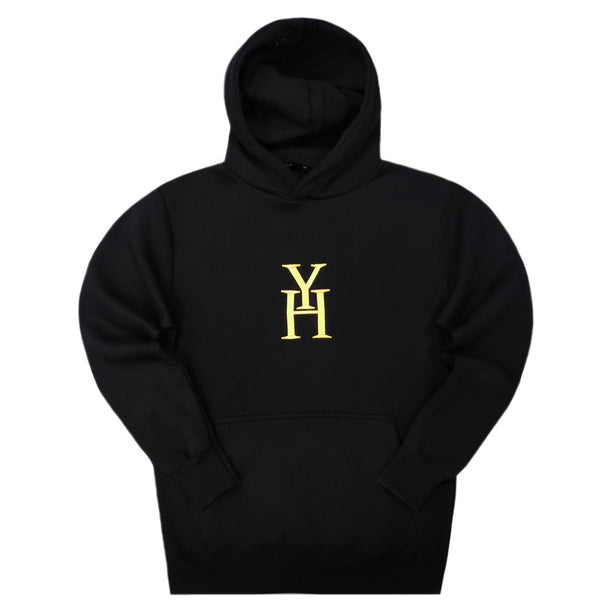 Henry clothing - 3-531 - gold logo hoodie - black
