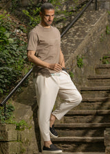 HENRY CLOTHING Ανδρική κοντομάνικη μπλούζα καφέ 3-613-brown