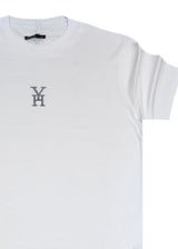 HENRY CLOTHING Ανδρική κοντομάνικη μπλούζα λευκή Silver Logo 3-617-white