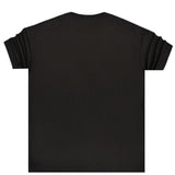 Ανδρική κοντομάνικη μπλούζα Henry clothing - 3-624 - simple overisized fit μαύρο