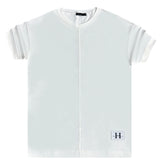 Ανδρική κοντομάνικη μπλούζα Henry clothing - 3-624 - simple overisized fit λευκό