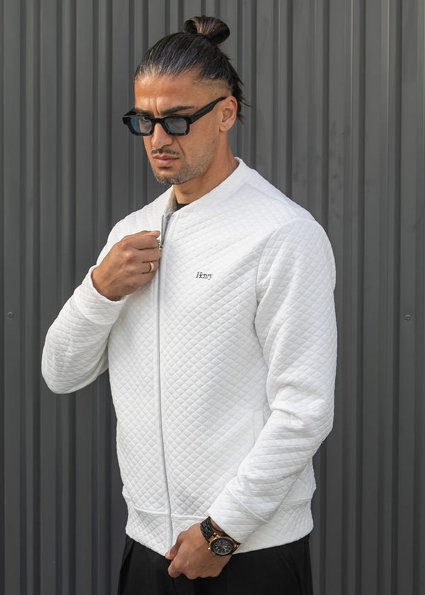 Ανδρική ζακέτα καπιτονέ Henry clothing - 3-631 - capitone jacket regular fit λευκό