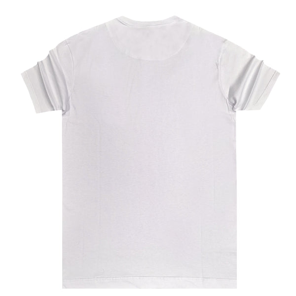 Ανδρική κοντομάνικη μπλούζα Henry clothing - 3-634 - small patch λευκό