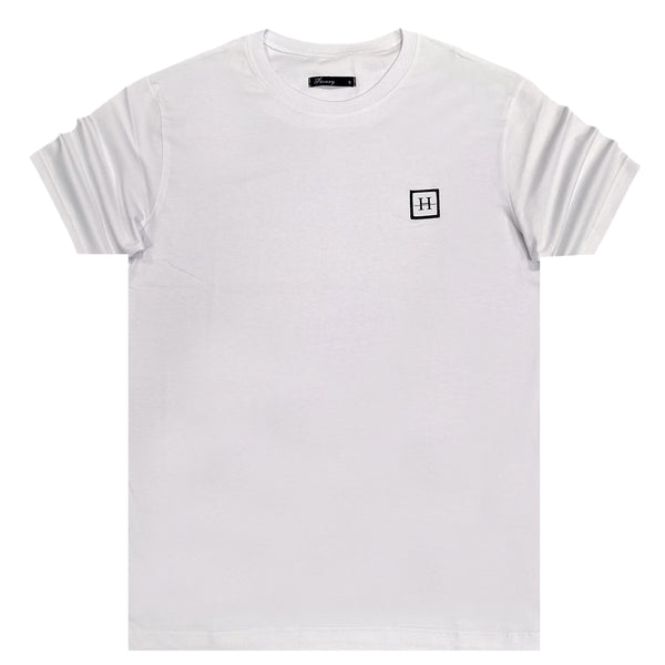 Ανδρική κοντομάνικη μπλούζα Henry clothing - 3-634 - small patch λευκό