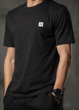 Ανδρική κοντομάνικη μπλούζα Henry clothing - 3-634 - small patch tee μαύρο