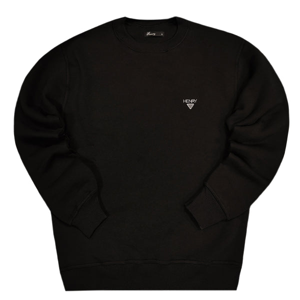 Ανδρικό φούτερ Henry clothing - 3-650 - sweatshirt small triangle logo μαύρο