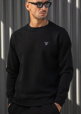 Ανδρικό φούτερ Henry clothing-3-650-sweatshirt small triangle logo μαύρο