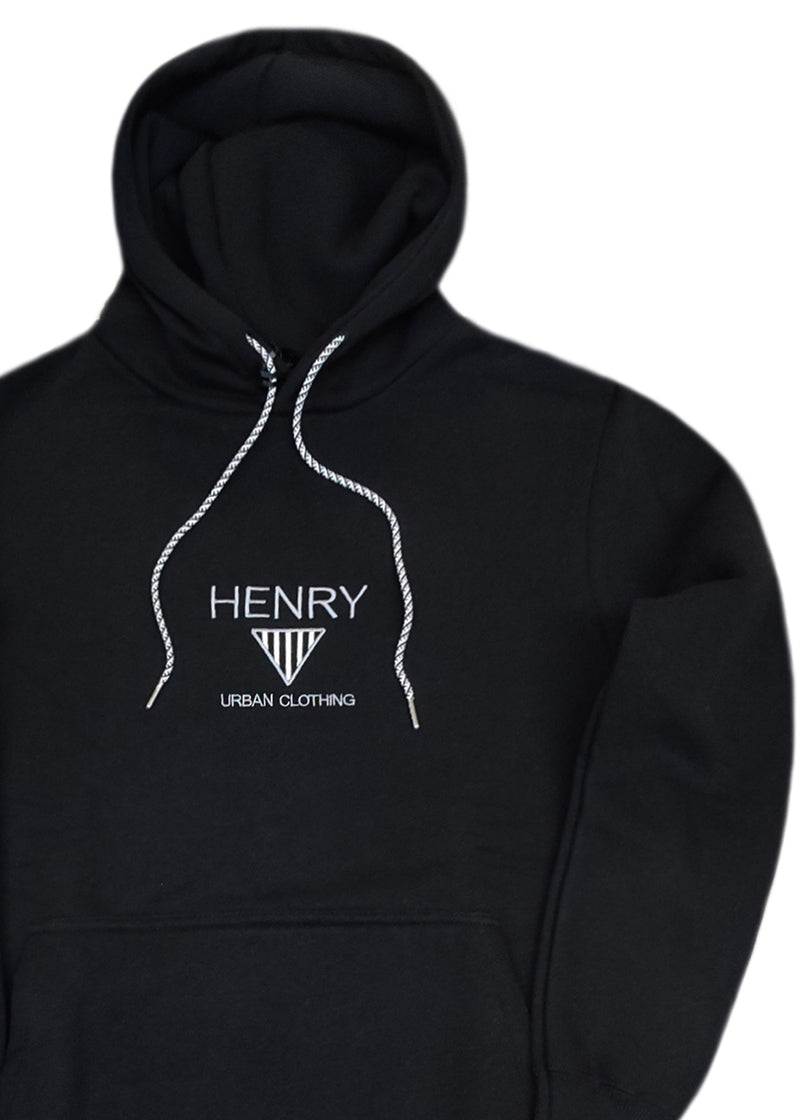 Ανδρικό φούτερ με κουκούλα Henry Clothing-3-651-Henry logo hoodie black