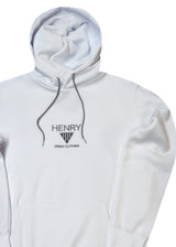 Ανδρικό φούτερ με κουκούλα Henry Clothing-3-651-Henry logo hoodie white