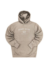 Ανδρικό φούτερ με κουκούλα Henry clothing-3-654-hoodie round logo μπεζ