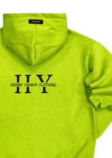 Ανδρικό φούτερ με κουκούλα Henry clothing-3-661-back logo hoodie λαχανί