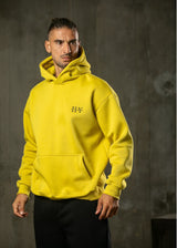Ανδρικό φούτερ με κουκούλα Henry clothing-3-661-back logo hoodie κίτρινη