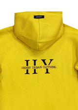 Ανδρικό φούτερ με κουκούλα Henry clothing-3-661-back logo hoodie κίτρινη