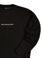 Ανδρικό φούτερ Henry clothing-3-671-sweatshirt premium brand logo μαύρο