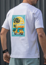 Ανδρική κοντομάνικη μπλούζα Henry - 3-701 - vespa oversized tee λευκό