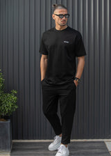 HENRY CLOTHING Ανδρική κοντομάνικη μπλούζα μαύρη 3-703-black