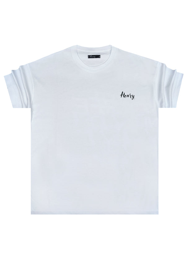 Ανδρική κοντομάνικη μπλούζα Henry clothing - 3-704 - mojito t-shirt λευκό