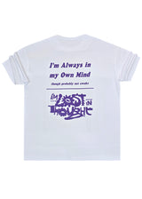 Ανδρική κοντομάνικη μπλούζα Henry clothing - 3-707 - i'm always on my own mind oversised t-shirt λευκό