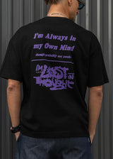 Ανδρική κοντομάνικη μπλούζα Henry clothing-3-707- i'm always on my own mind oversised t-shirt μαύρο