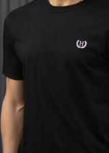 Ανδρική κοντομάνικη μπλούζα Henry clothing - 3-720 - niddle logo regular tee μαύρο