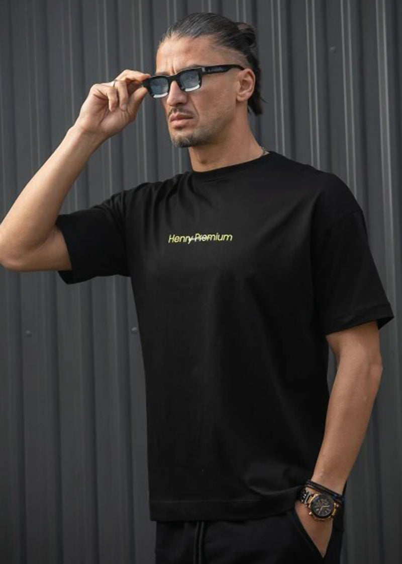 Ανδρική κοντομάνικη μπλούζα Henry Clothing - 3-722 - Henry premium regular fit tee μαύρο