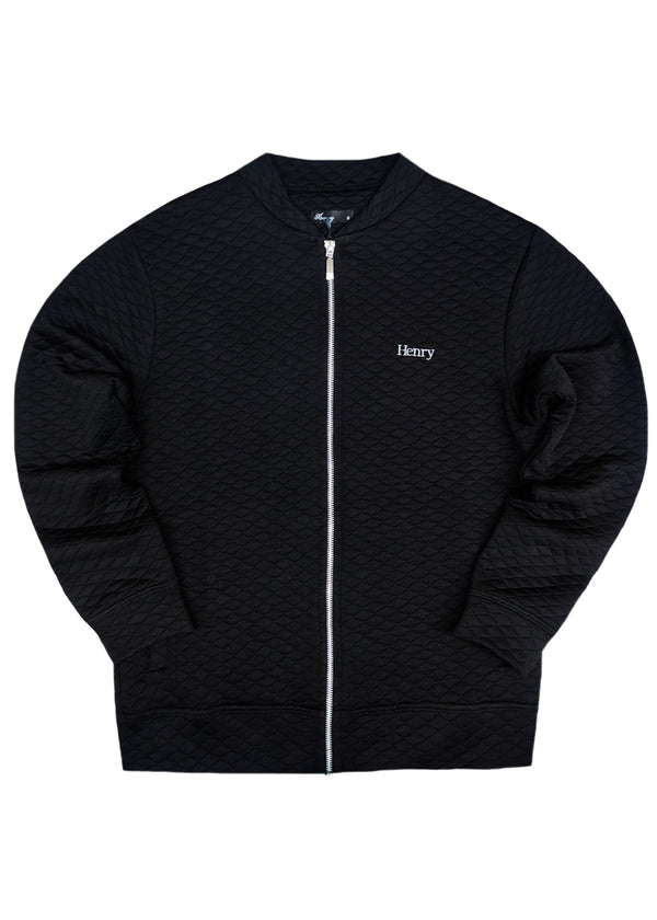 Ανδρική ανοιξιάτικη ζακέτα Henry clothing - 3-724 - bomber ζακέτα μαύρη