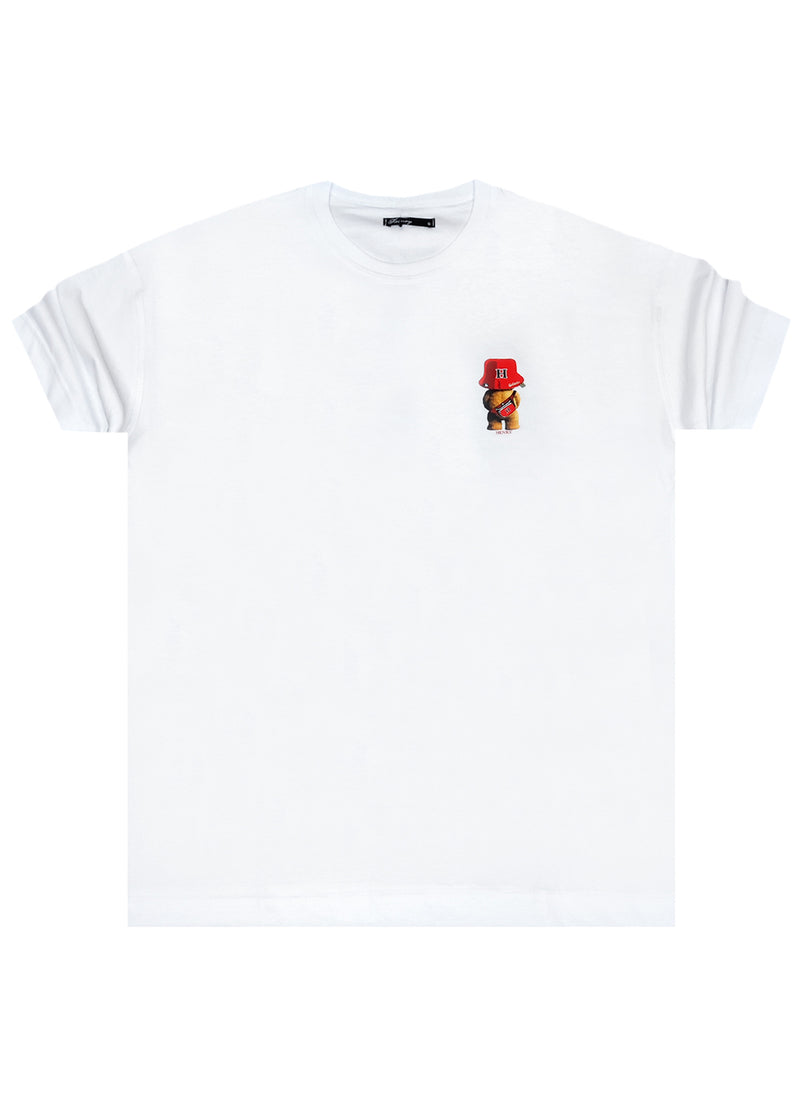 Ανδρική κοντομάνικη μπλούζα Henry clothing - 3-728 - los angeles bear regular fit t-shirt λευκό