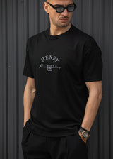 Ανδρική κοντομάνικη μπλούζα Henry Clothing-3-734- premium brand regular fit μαύρο