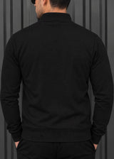 Ανδρική slim fit μαύρη ζακέτα χωρίς χνούδι Henry clothing - 3-739 - black