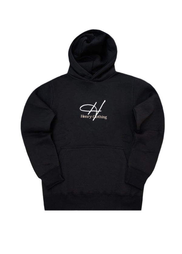 Ανδρικό φούτερ με κουκούλα Henry Clothing- 3-750 -black hoodie