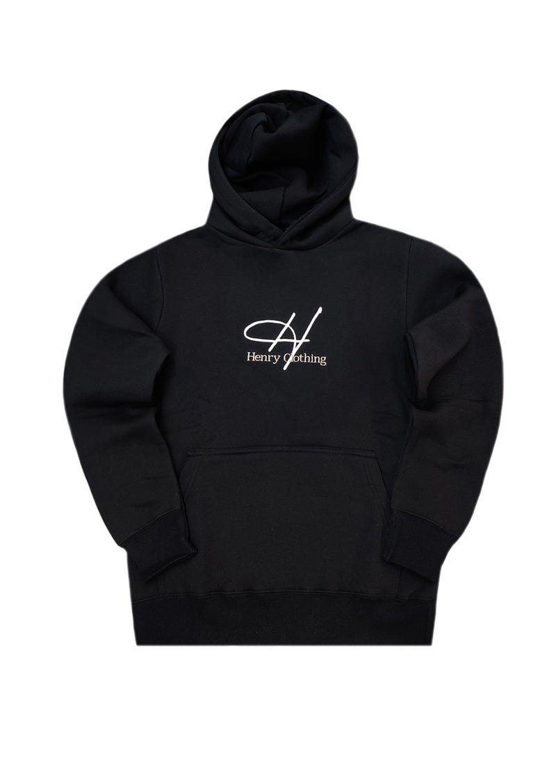 Ανδρικό φούτερ με κουκούλα Henry Clothing- 3-750 -black hoodie