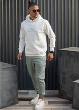 HENRY CLOTHING - Ανδρικό φούτερ με κουκούλα Signed logo - Λευκό 3-750