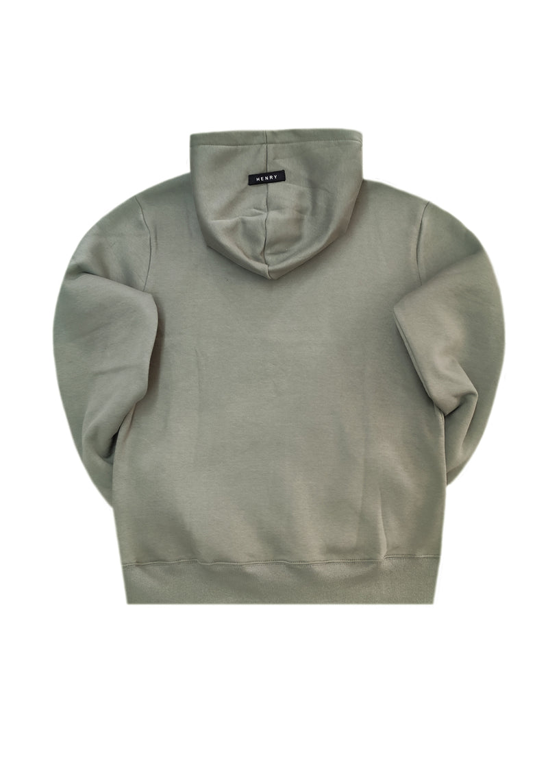 Ανδρικό φούτερ με κουκούλα Henry Clothing-3-752-Henry logo hoodie χακί