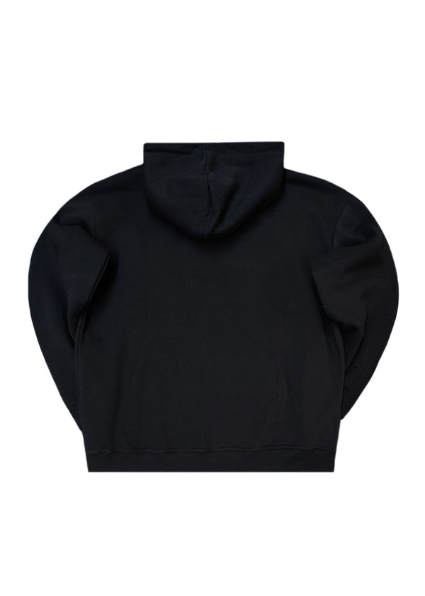 Ανδρική ζακέτα με κουκούλα Henry Clothing - 3-760 - signed logo zipper hoodie jacket μαύρο