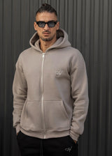 HENRY CLOTHING - Ανδρική ζακέτα με κουκούλα Signed Logo - Πούρο 3-760