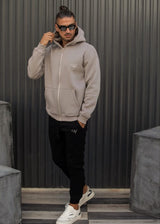 HENRY CLOTHING - Ανδρική ζακέτα με κουκούλα Signed Logo - Πούρο 3-760