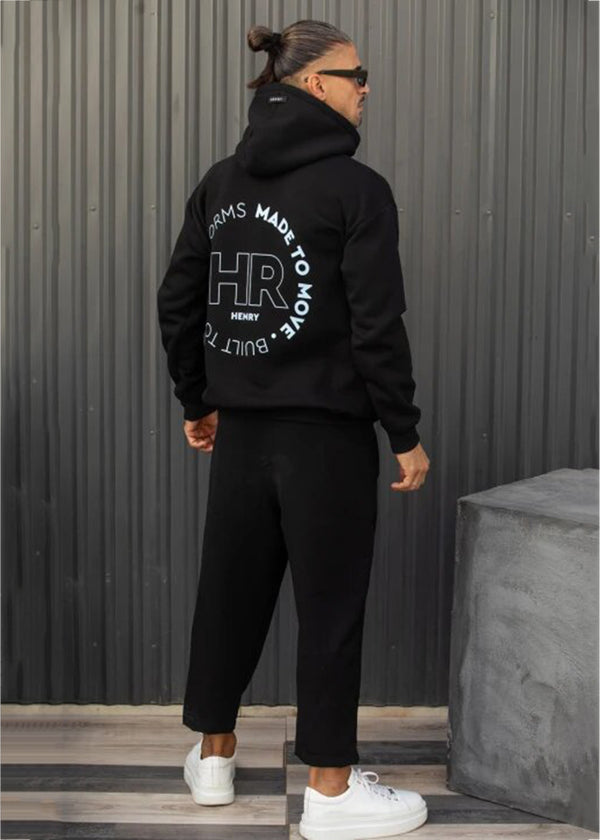 Ανδρικό φούτερ με κουκούλα Henry Clothing-3-761-black-statement back print