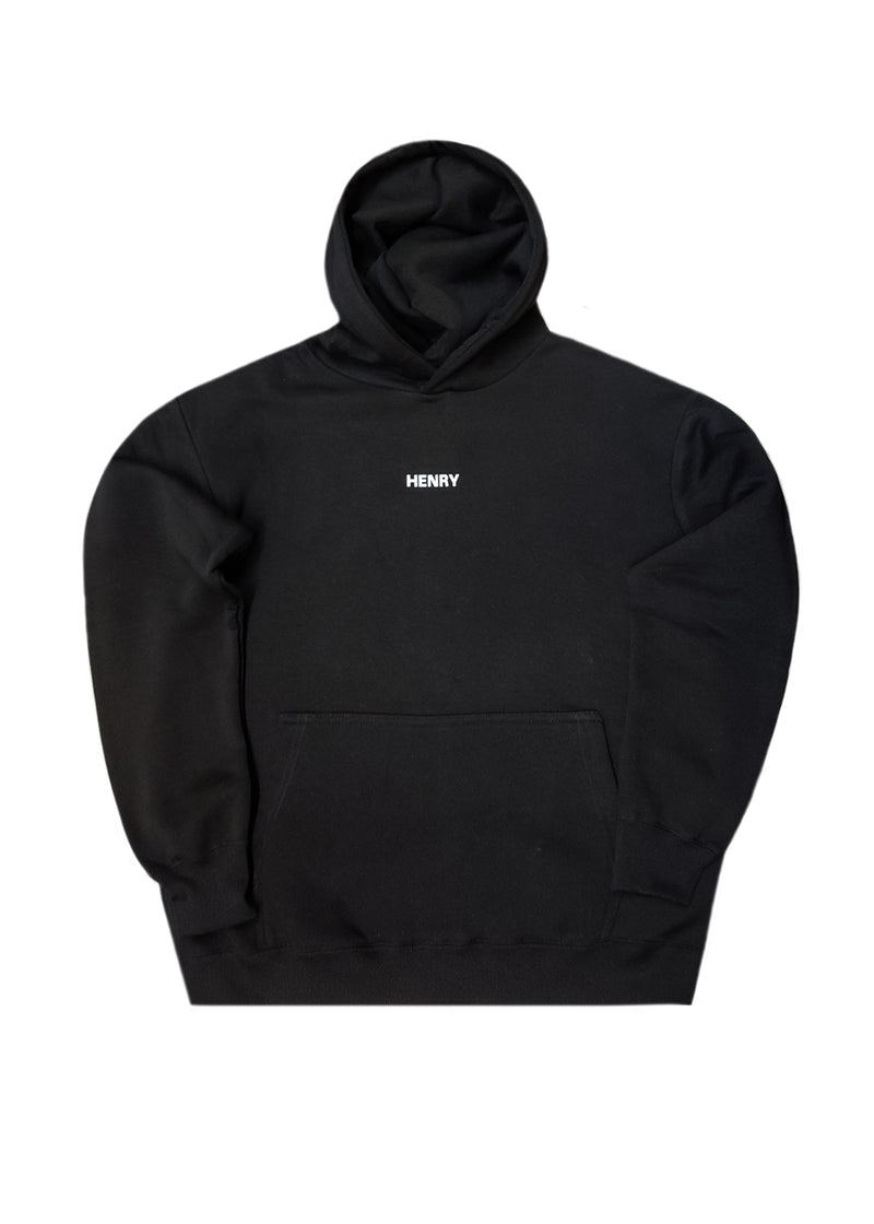 Ανδρικό φούτερ με κουκούλα Henry Clothing-3-761-black-statement back print