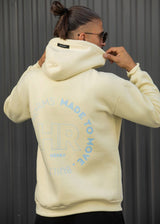 HENRY CLOTHING - Ανδρικό φούτερ με κουκούλα Statement back print - Κίτρινο 3-761