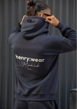 Ανδρικό φούτερ με κουκούλα Henry Clothing-3-763-statement back print ανθρακί