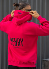 Ανδρικό φούτερ με κουκούλα Henry Clothing-3-766-fuchsia-statement back print