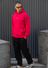 Ανδρικό φούτερ με κουκούλα Henry Clothing-3-766-fuchsia-statement back print