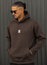 HENRY CLOTHING Ανδρικό φούτερ με κουκούλα H - Πούρο 3-767
