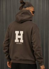 HENRY CLOTHING Ανδρικό φούτερ με κουκούλα H - Πούρο 3-767