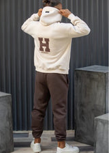 Ανδρικό φούτερ με κουκούλα Henry Clothing-3-767-Henry logo hoodie μπεζ