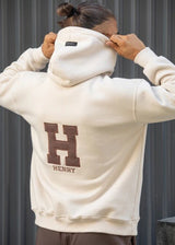 Ανδρικό φούτερ με κουκούλα Henry Clothing-3-767-Henry logo hoodie μπεζ