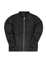 Ανδρική ζακέτα Henry Clothing-3-775-Alcantara signed logo zipper jacket μαύρο