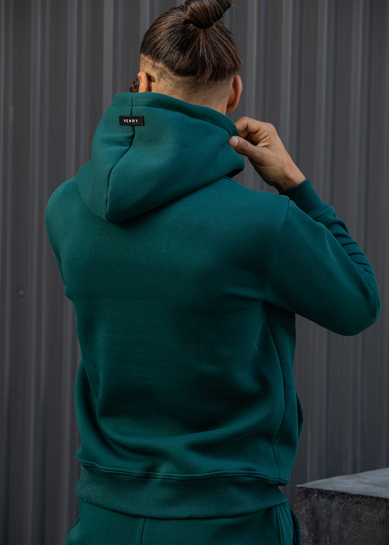 Ανδρικό φούτερ με κουκούλα Henry Clothing-3-778-calligraphic logo hoodie πράσινο